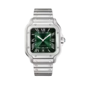 Classic Square 40 – Green Dial | Steel Bracelet