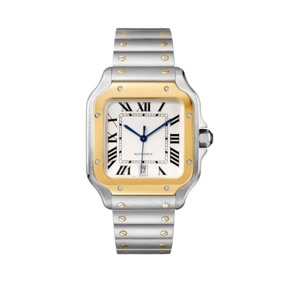Classic Square 40 – White Dial | Two-Tone Steel Bracelet