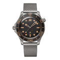 Tactical Diver 42 – Black Vintage Dial | Titanium Mesh Bracelet & Brown Aluminum Dive Bezel