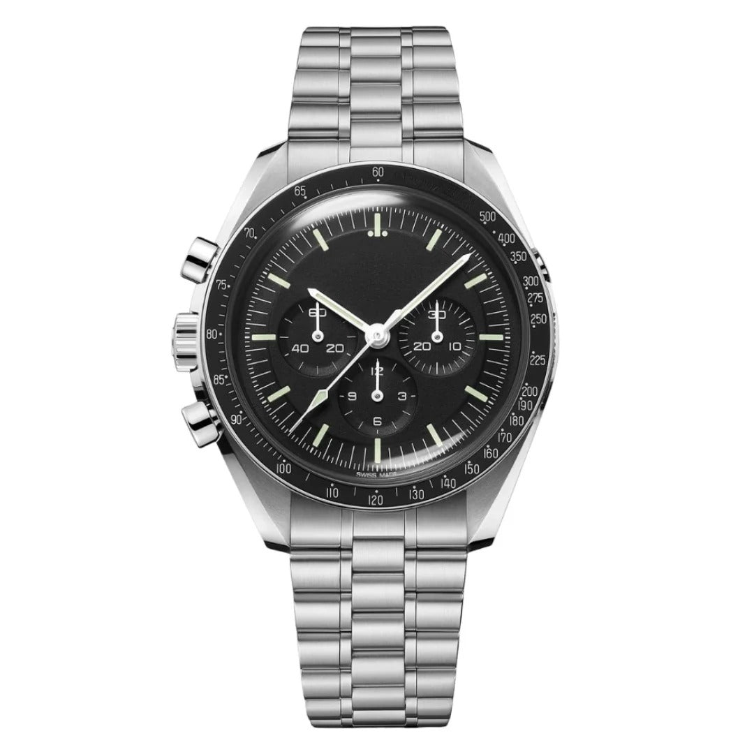 Professional Chronograph 42 – Black Dial | Steel Bracelet & Tachymeter Bezel