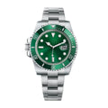 Ocean Diver 40 – Green Sunburst Dial | Stainless Steel Bracelet & Green Ceramic Bezel