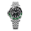 GMT Traveller 40 – Black Dial | Stainless Steel Jubilee Bracelet & Black-Green Ceramic Bezel