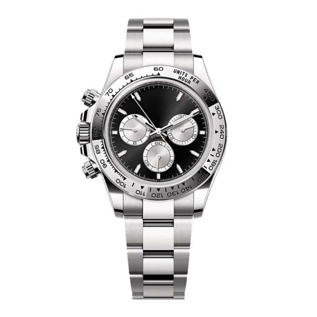 Racing Chronograph 40 – Black Dial | Silver Tone Case & Tachymeter Bezel