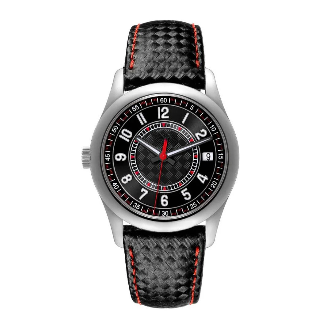Modern Classic 40 – Blue Dial with Orange Accents | Silver Tone Case & Blue Fabric Strap