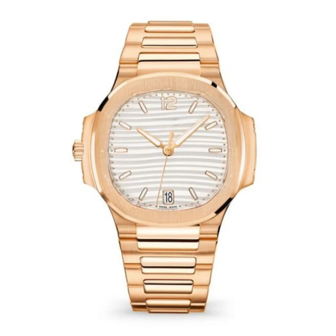Annual Calendar 38 – White Dial | Rose Gold Tone Case & Brown Leather Strap