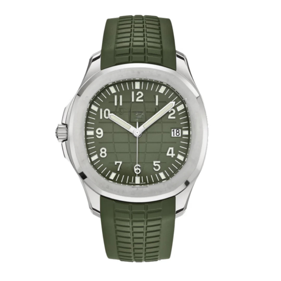Sport Aquanaut 42 – Blue Embossed Dial | White Gold Tone Case & Blue Rubber Strap