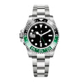 Dual Time 40 – Black Dial | Steel Bracelet & Green-Black Ceramic Bezel