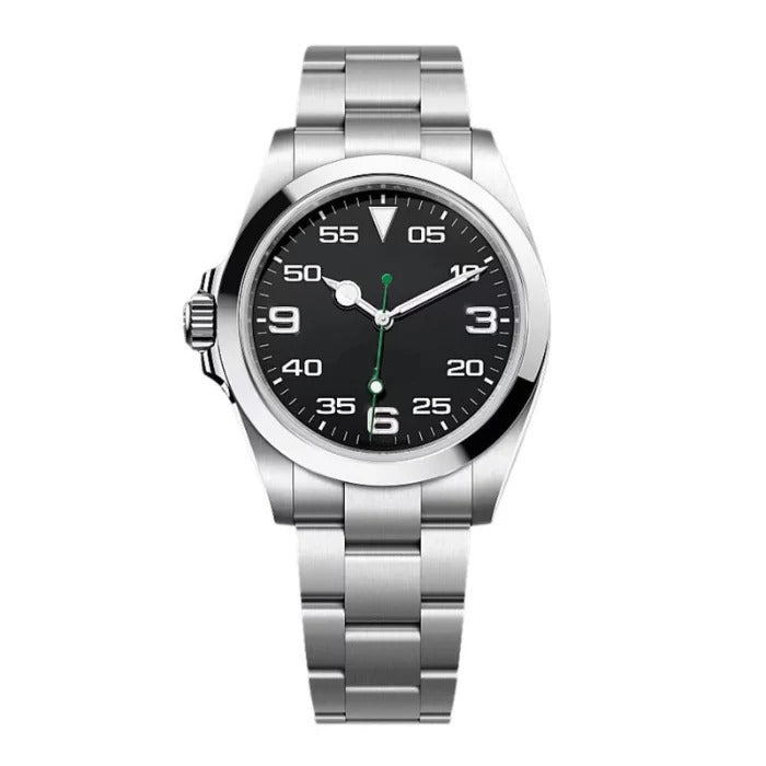 Pilot 40 – Black Dial | Steel Bracelet & Smooth Bezel