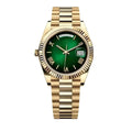 President 40 – Green Ombre Dial | Gold Tone Bracelet