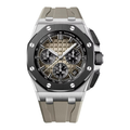Chronograph 42 – Beige Grid Dial | Steel Case & Rubber Strap