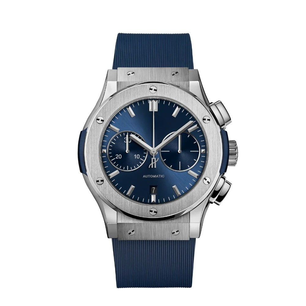 Chronograph 45 – Blue Dial | Titanium Case & Rubber Strap (Variant)