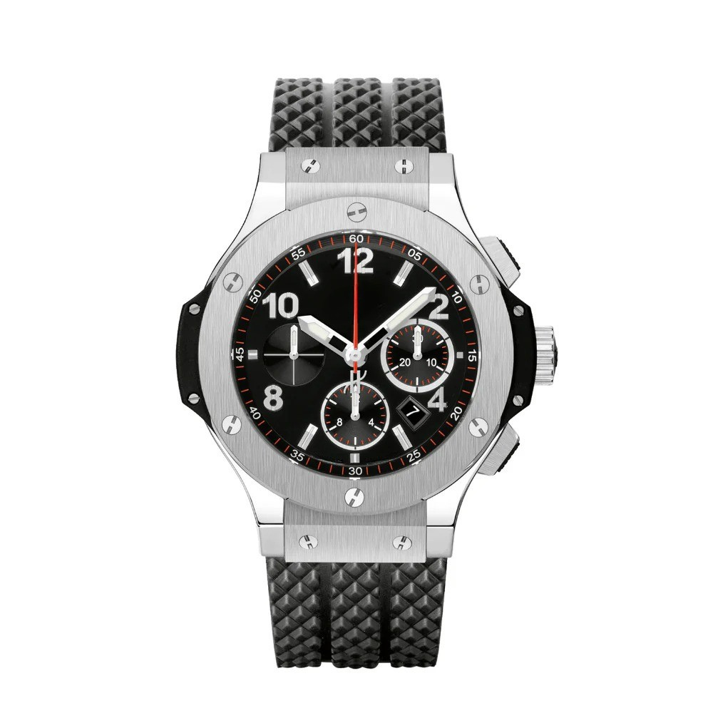 Chronograph 42 – Black Dial | Steel Case & Rubber Strap