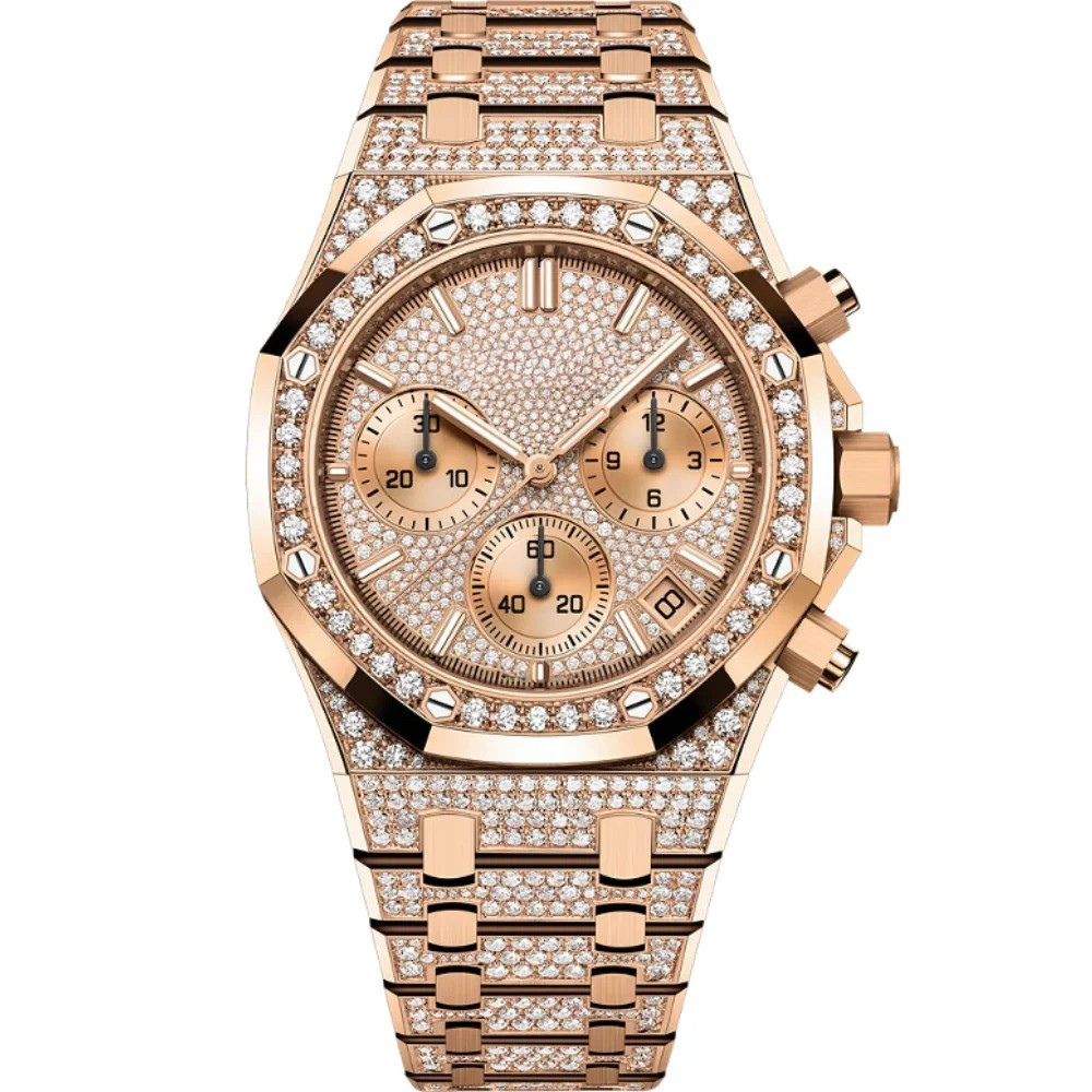 Chronograph 41 – Rose Gold Full Diamond | Bracelet