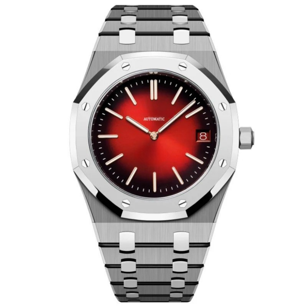 Classic 41 – Red Gradient Dial | Steel Bracelet